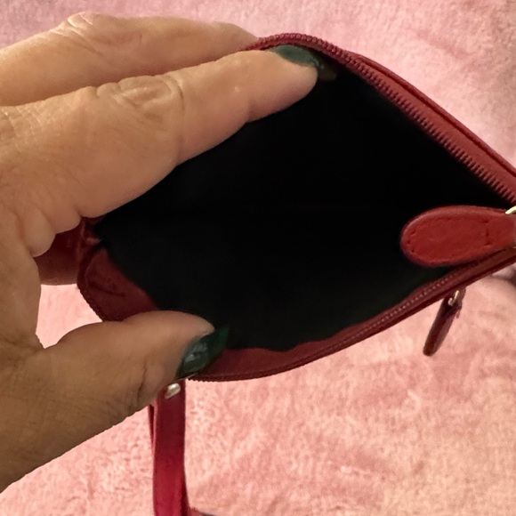 Genuine Leather Red Wristlet - Picture 3 of 3